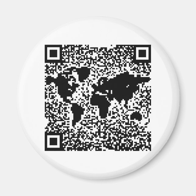QR-kod - världen Magnet (Framsidan)