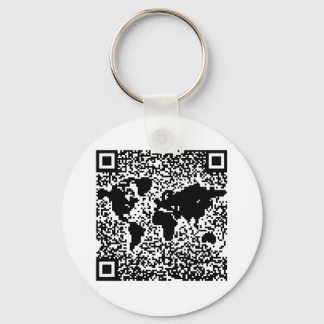 QR-kod - världen Nyckelring