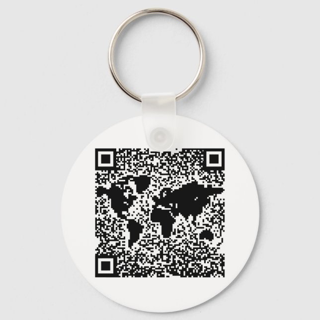 QR-kod - världen Nyckelring (Framsida)