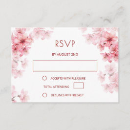 QR-kod | Vattenfärg Körsbärsblom RSVP Tilläggskort