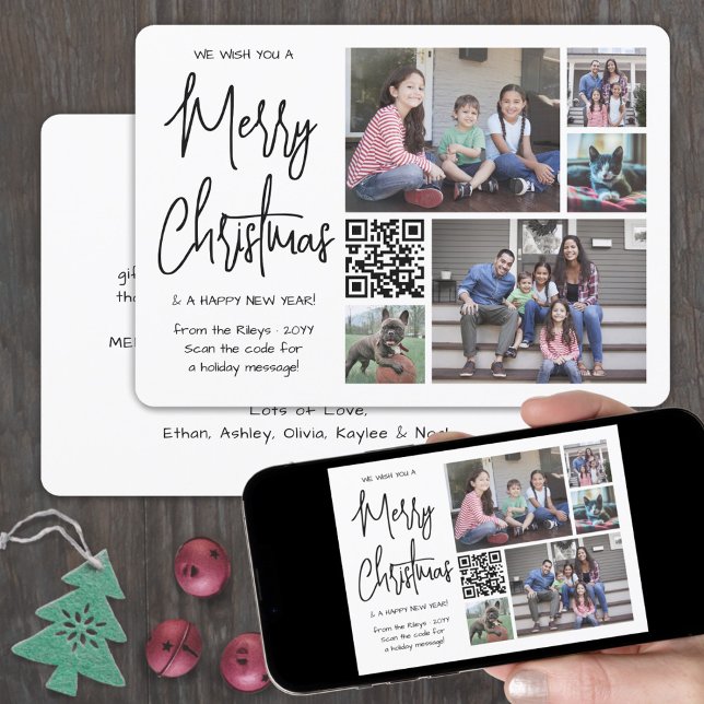 QR-kod Vi önskar dig ett foto av God jul 5 Julkort (Skapare uppladdad)
