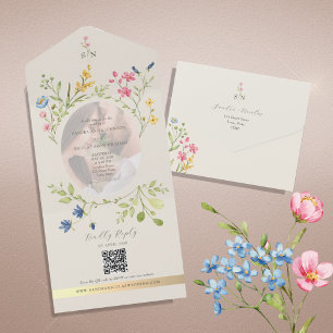 QR-kod Vildblomma Foto Bröllop