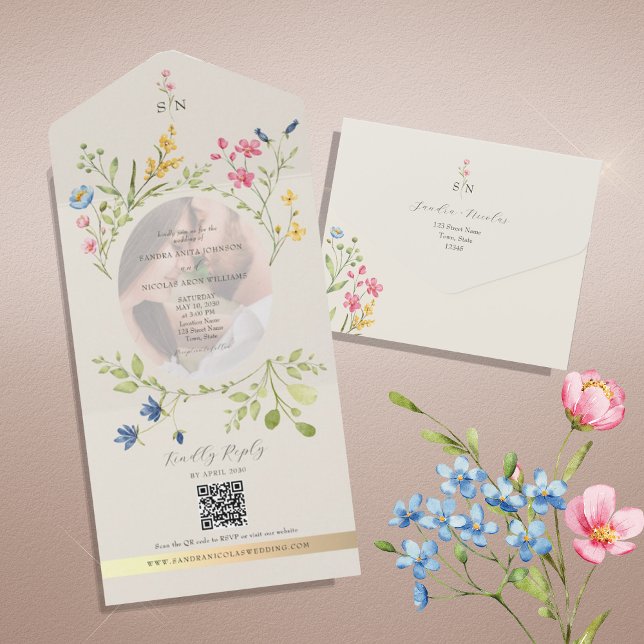 QR-kod Vildblomma Foto Bröllop (Skapare uppladdad)
