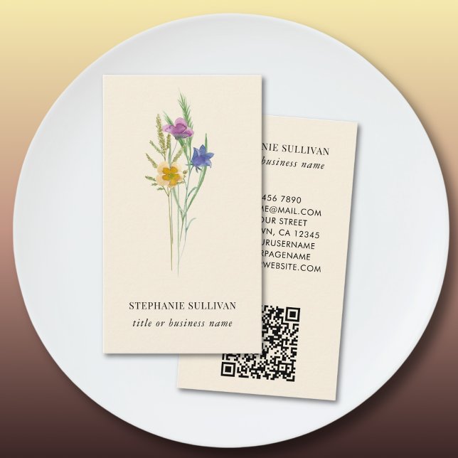 QR-kod Vildblomma Professionell Visitenkort Visitkort (Skapare uppladdad)