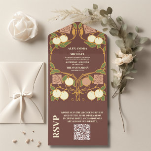 QR-kod Vintage Art nouveau Bröllop