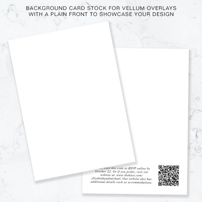 QR-kod - vit bakgrund för Vellum Overlay Inbjudningar (Skapare uppladdad)