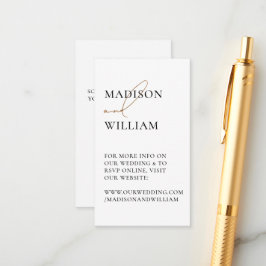 QR-kod - vit modern bröllop-webbplats Tilläggskort