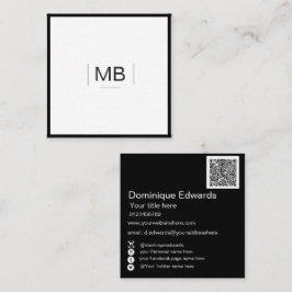 QR-kod, vit, svart, Social-Professionell Fyrkantigt Visitkort
