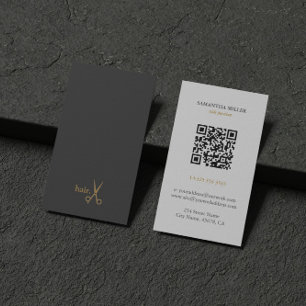 QR-kod Vitt Grått Guld minimalistiskt hårklot Visitkort