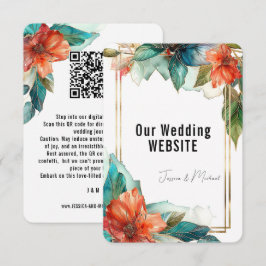 QR-kod + webbplats Hibiscus Sergranat Paradise Tilläggskort