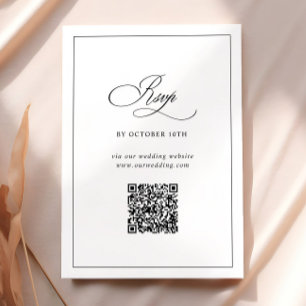 QR-kod Webbplats Klassisk Svart & Vit Bröllop RSVP Tilläggskort
