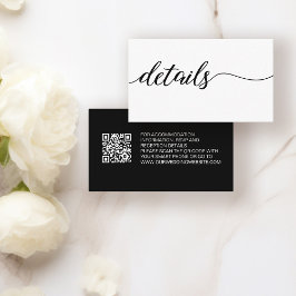QR-kod webbplats Minimalistisk vigselkort detaljer Tilläggskort