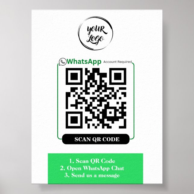 QR-kod WhatsApp Business Poster (Framsidan)