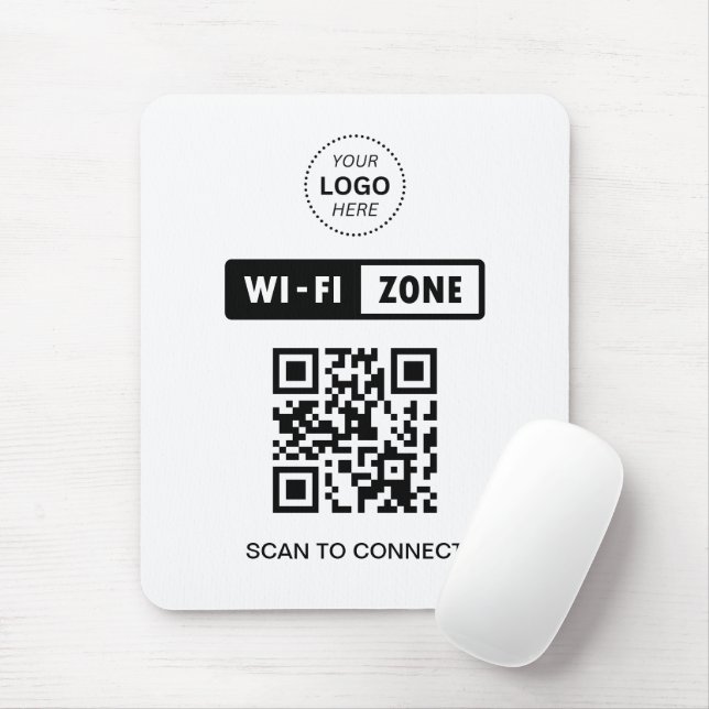 QR-kod WiFi Business Logotyp Scan to Connect Musmatta (Med mus)