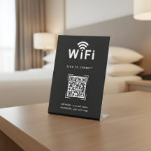 QR-kod Wifi-inloggningsskylt för hotellgästrum