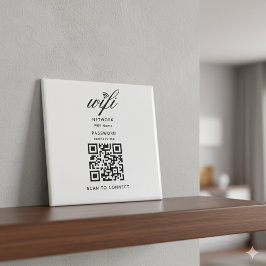 QR-kod WiFi Internet-lösenord - vit magnet