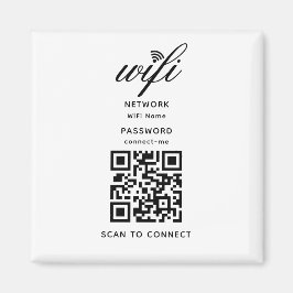 QR-kod WiFi Internet-lösenord - vit magnet