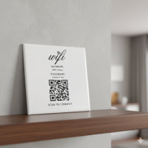 QR-kod Wifi Internetlösenord Vit Magnet