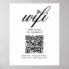 QR-kod WiFi-sökning för anslutning av vit Anpassni Poster