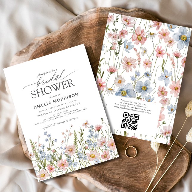 QR-kod Wildblomma Garden-Möhippa Inbjudningar (Skapare uppladdad)