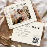 QR-kod Wildblomma Spara datum Bröllop Flygblad<br><div class="desc">Meddela din speciella dag med vår QR-kod Wildblomme Blommigt Bröllop spara datum! Den här eleganten har en vacker design av vildblommor och blandar rustik med modern bekvämlighet. Den medföljande QR-koden leder gästerna till webbplatsen bröllop för enkel åtkomst till information och RSVP. Det är både snyggt och funktionellt och har konstruerats...</div>
