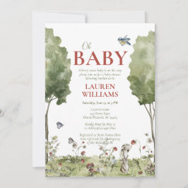 QR-kod Wildblomsterjordgubbe Oh Baby Shower Inbjudningar