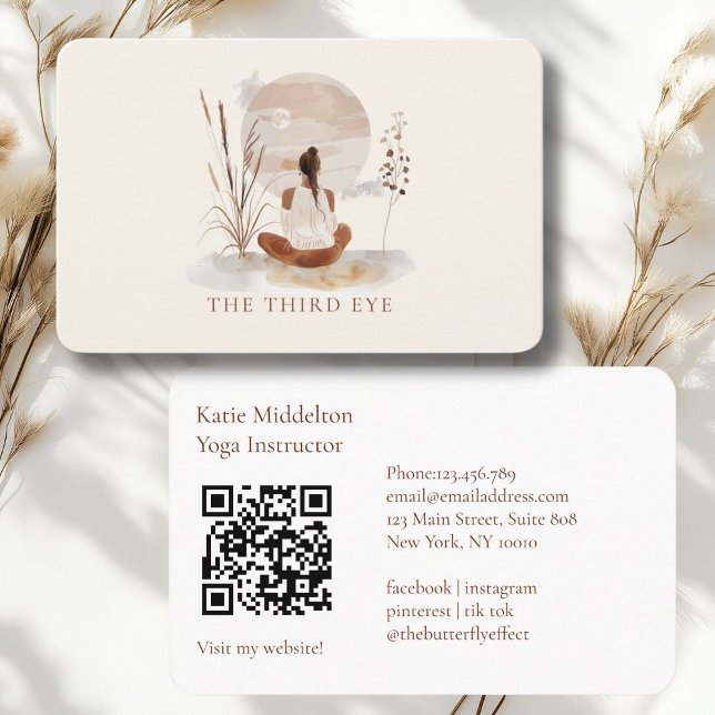 QR-kod - Yoga Reiki Hälsa Visitkort (QR Code- Yoga Reiki Wellness Healthiness Wellness Business Card)