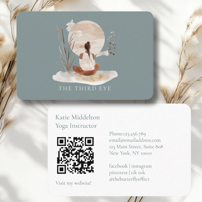 QR-kod - Yoga Reiki Hälsa Visitkort (QR Code- Yoga Reiki Wellness Healthiness Wellness Business Card)
