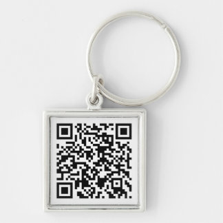 QR kodade Keychain Fyrkantig Silverfärgad Nyckelring