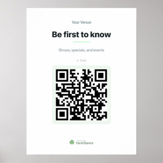 QR-kodaffisch för restauranger och butiker, 18x24 Poster