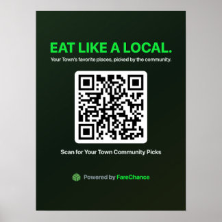 QR-kodaffisch för städer och besökscenter, kund Poster