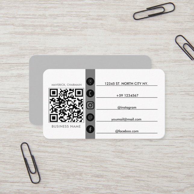 QR-kodanslutning till oss Visitkort (Fram/Back In Situ)