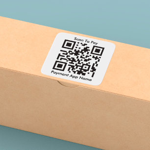 QR-kodbetalning Fyrkantigt Klistermärke