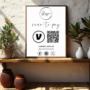 QR-kodbetalning - Sök efter för att Betala Logotyp Poster