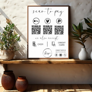 QR-kodbetalning - Sök efter för att Betala Logotyp Poster
