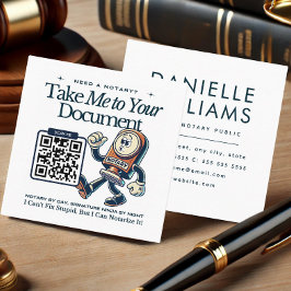 QR-kodbeteckning Notary Public Fyrkantigt Visitkort