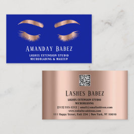QR-kodblått för Microblade Makeup Eyelash-tillägg Visitkort