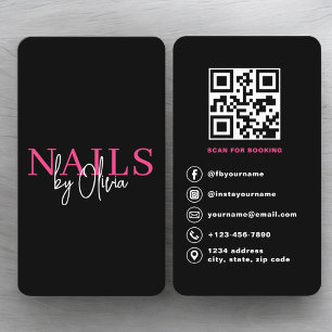 QR-kodbokning för nageltekniker Visitkort
