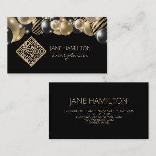QR-kodbubblor för Glitter i Elegant Visitkort