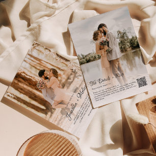 QR-kodbudgetövertäckning 2 fotoskript Bröllop Inbjudningar