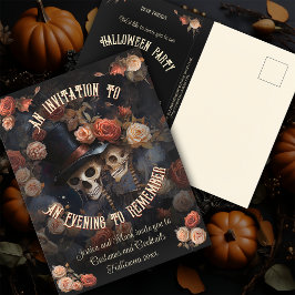 QR-kodbudgetskelletoner OSA Halloween-inbjudan Vykort