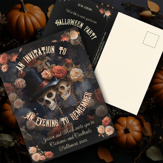 QR-kodbudgetskelletoner OSA Halloween-inbjudan Vykort