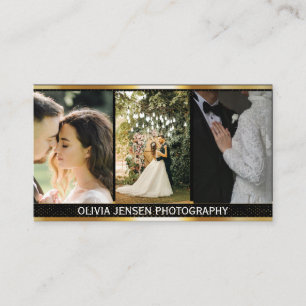 QR-koddelare för gyllene övertoning Fotograf Visitkort