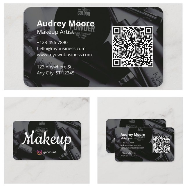 QR-koddesignmakeup-artist Visitkort (QR Code Design Makeup Artist Business Card
)