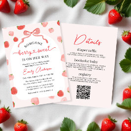 QR-koden Berry Sweet all in One Baby Shower Inbjudningar