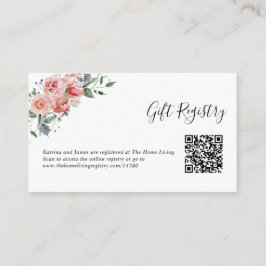 QR-koden Bröllop Gift-registret  Rosa ros Tilläggskort
