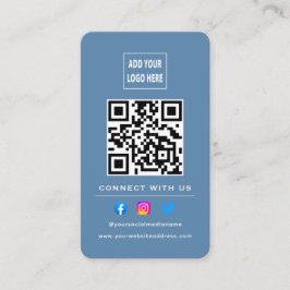 QR-koden följer genomsökningen för att ansluta med Visitkort