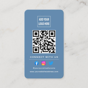 QR-koden följer genomsökningen för att ansluta med Visitkort