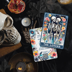 QR-koden för Älskare Tarot Blommigt gotiic Bröllop Spara Datumet
