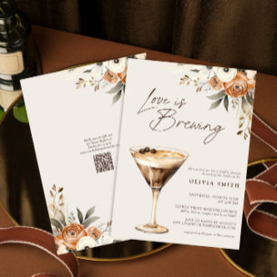 QR-koden Kärlek brinner Espresso Martini Shower Inbjudningar